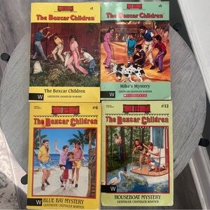 Lot of 4 THE BOXCAR CHILDREN 1,5,6,12 Paperback Gertrude Chandler Warner